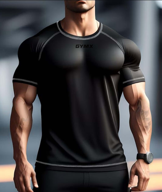 Compression GymX Tee: Pitch Black - Sale - GymX