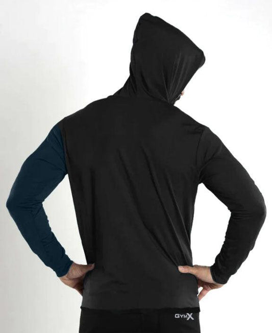 Gymx black hoodie with blue sleeve - Sale - GymX