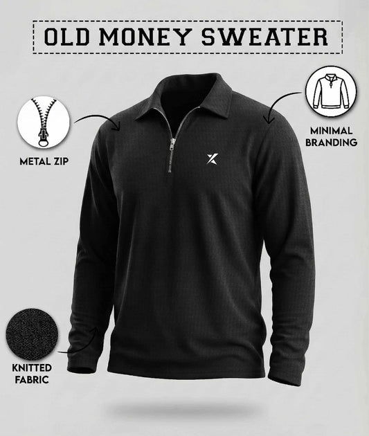 Old Money Oversized Knitted Sweater: Knight Black