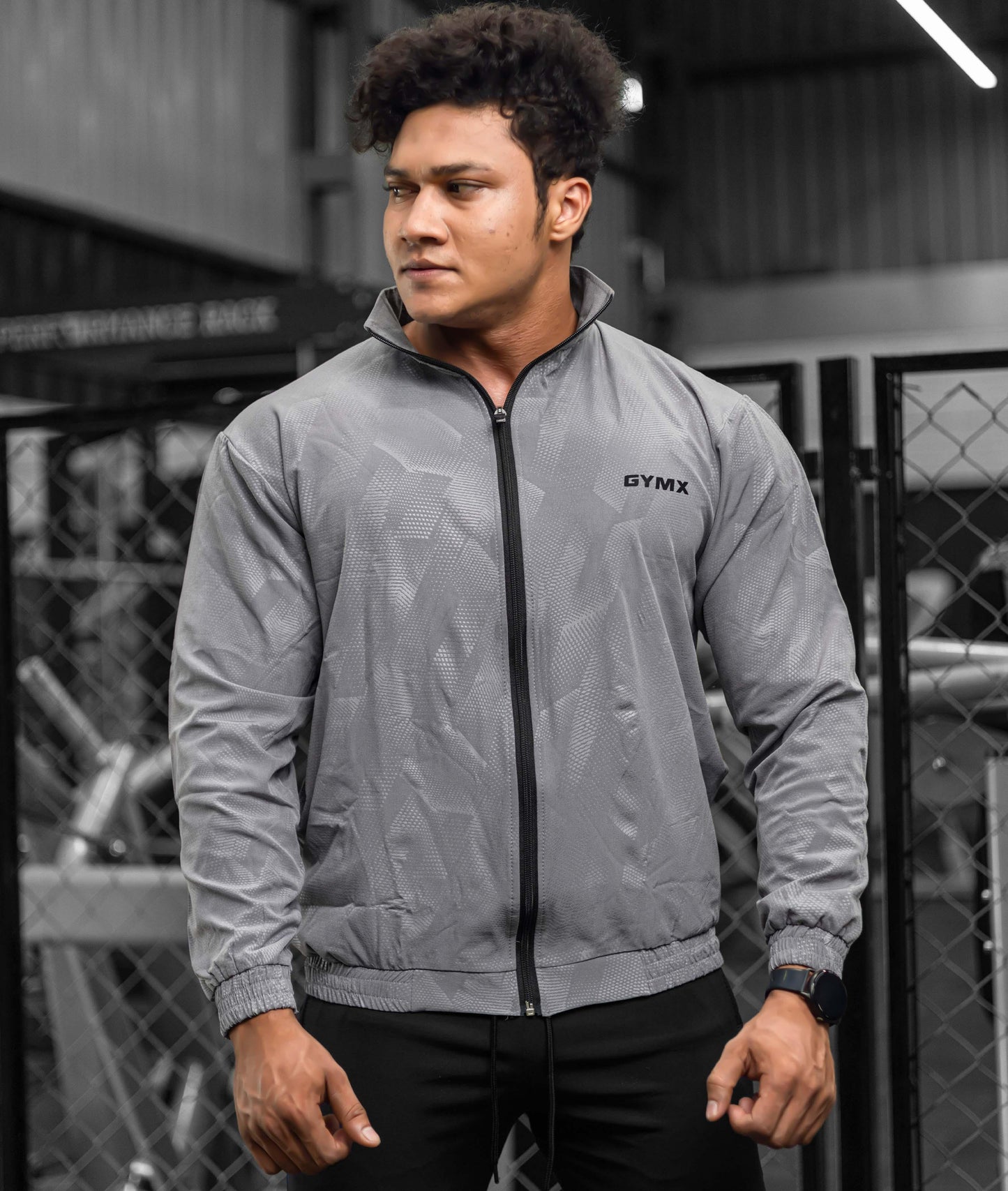 Berlin Camo Windcheater: Grey - GymX