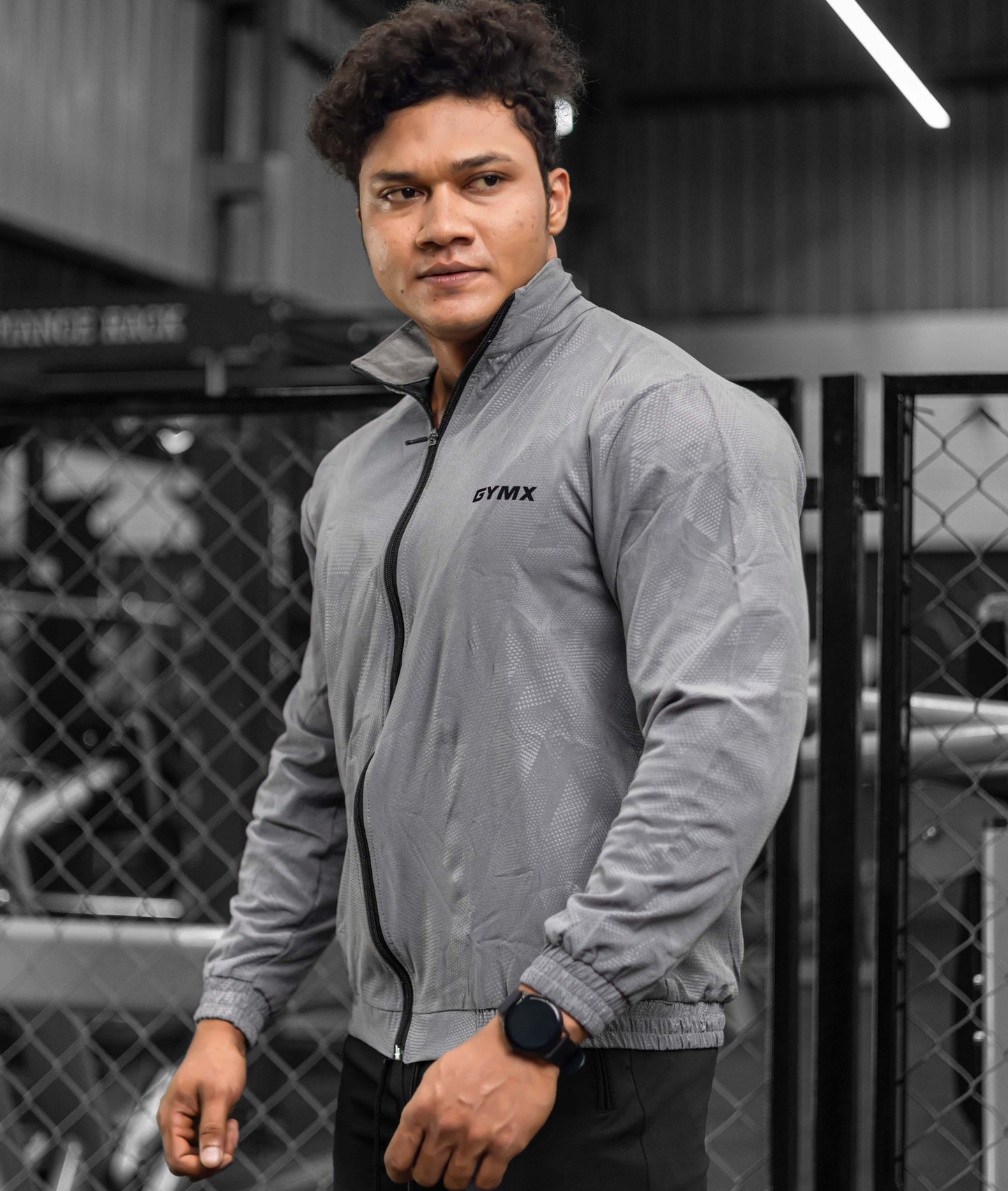 Berlin Camo Windcheater: Grey - GymX