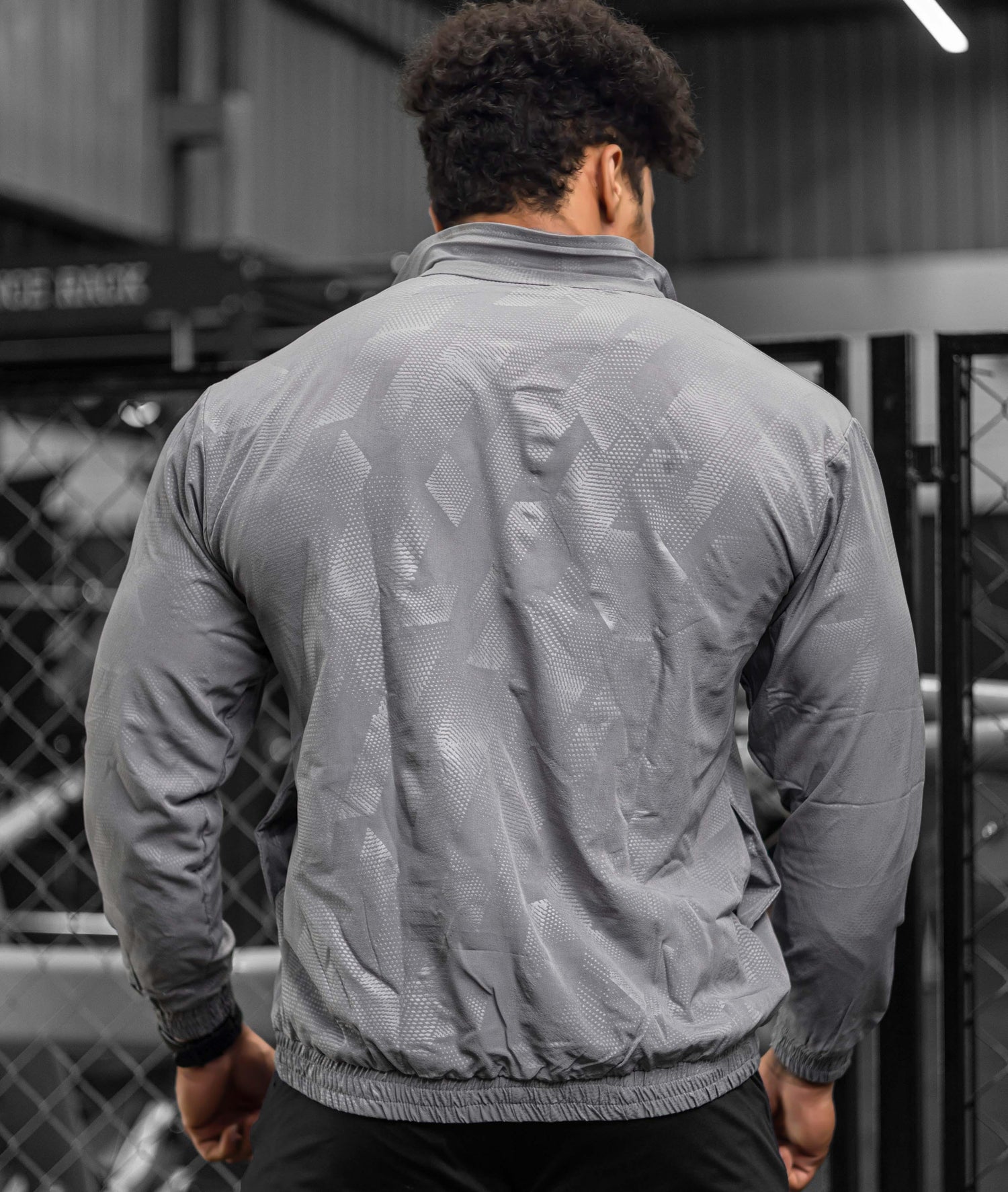 Berlin Camo Windcheater: Grey - GymX