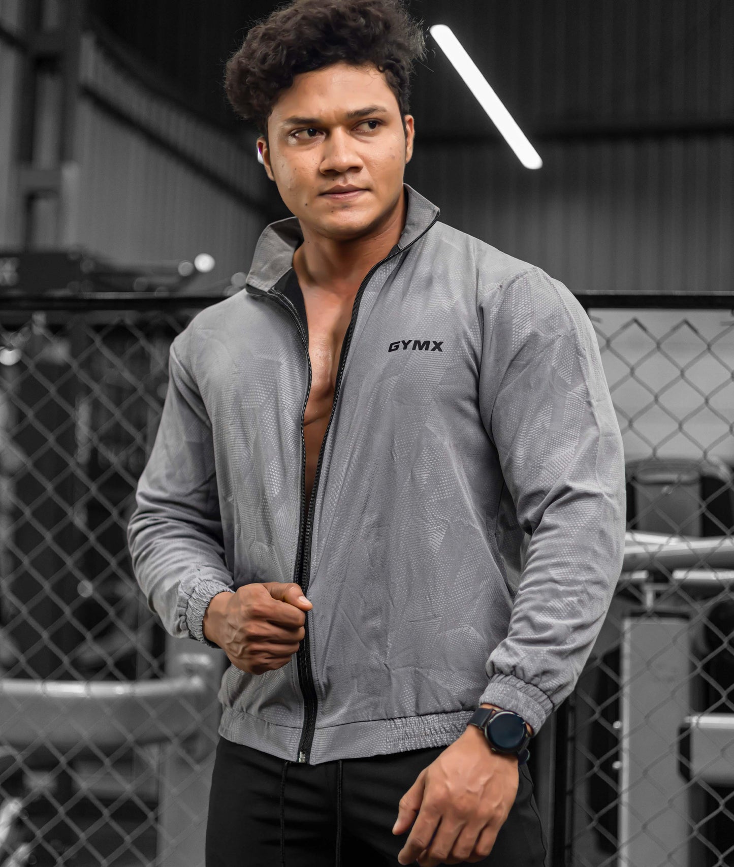 Berlin Camo Windcheater: Grey - GymX