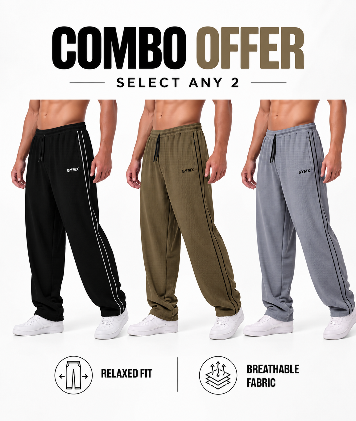 Combo Offer- Korean Oversized Pro Joggers- Select Any 2