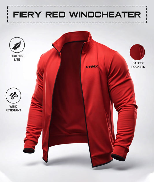Fiery Red Jacket Windcheater