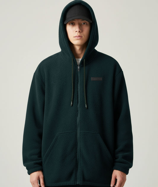 Zero Degree Oversized Hoodie: Greenish Blue