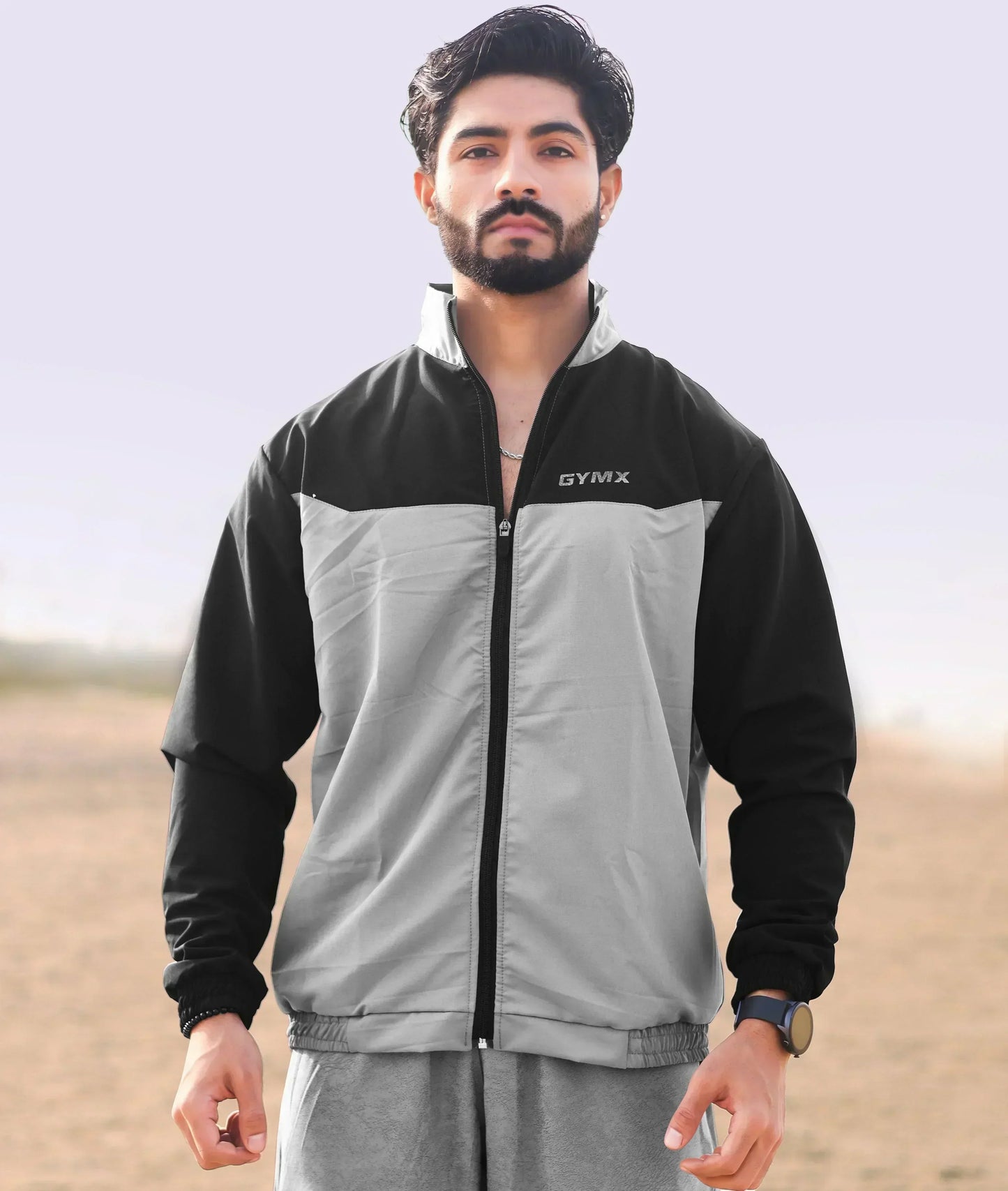 Dual GymX Windcheaters: Black with Grey - Sale