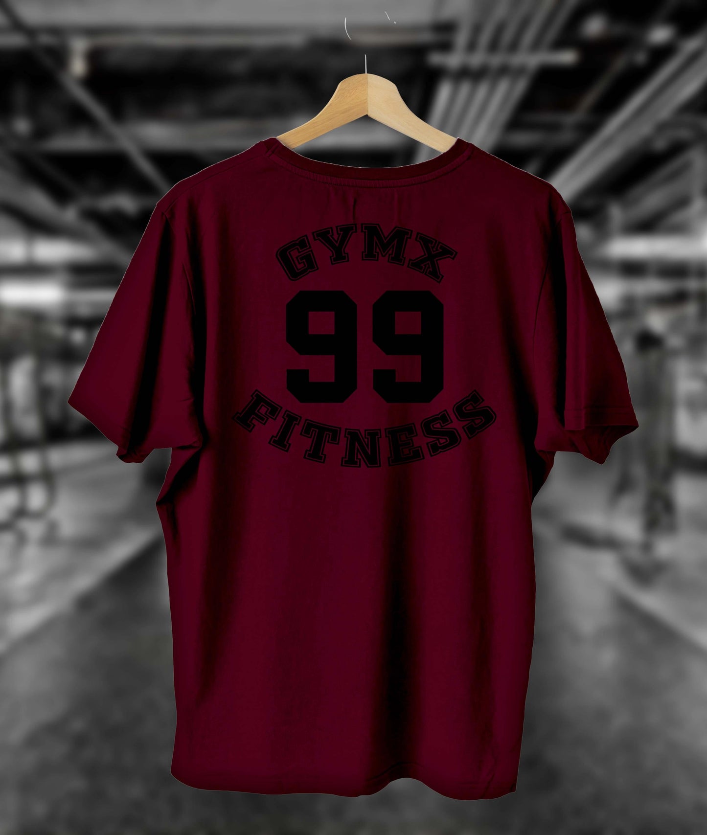 Oversized GymX Maroon Tee: GymX 99 Fitness
