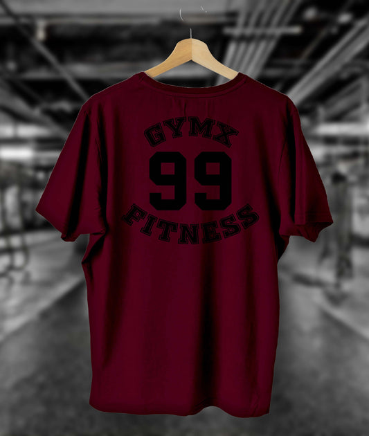 Oversized GymX Maroon Tee: GymX 99 Fitness - Sale