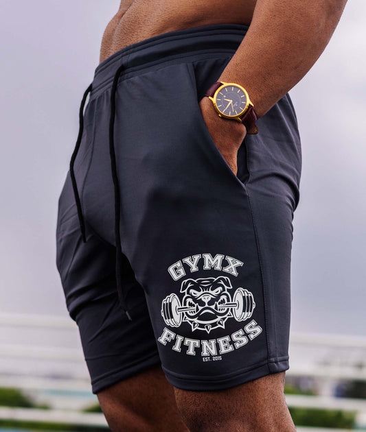 Oversized GymX Carbon Grey Shorts: GymX Fitness - GymX