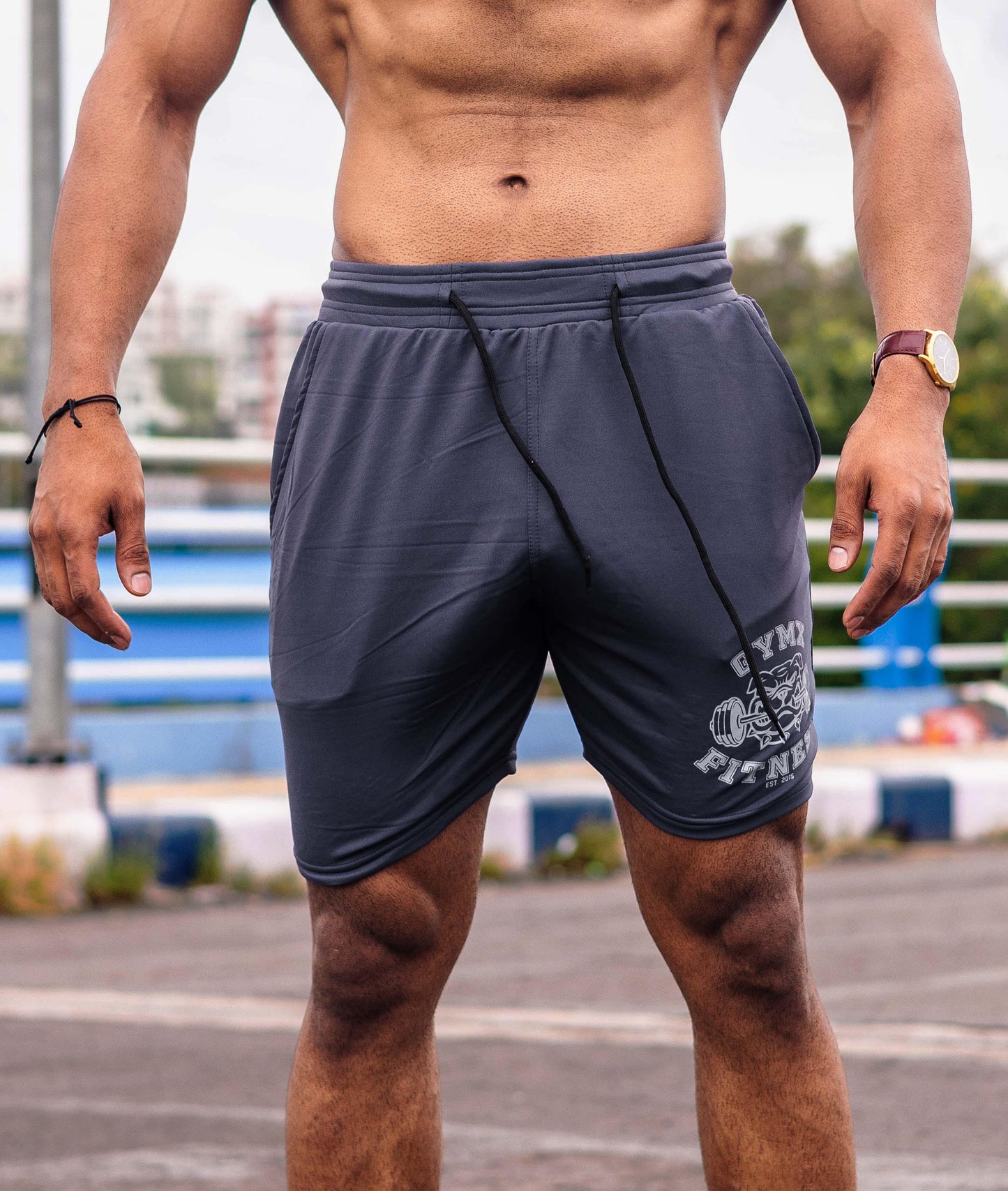 Oversized GymX Carbon Grey Shorts: GymX Fitness