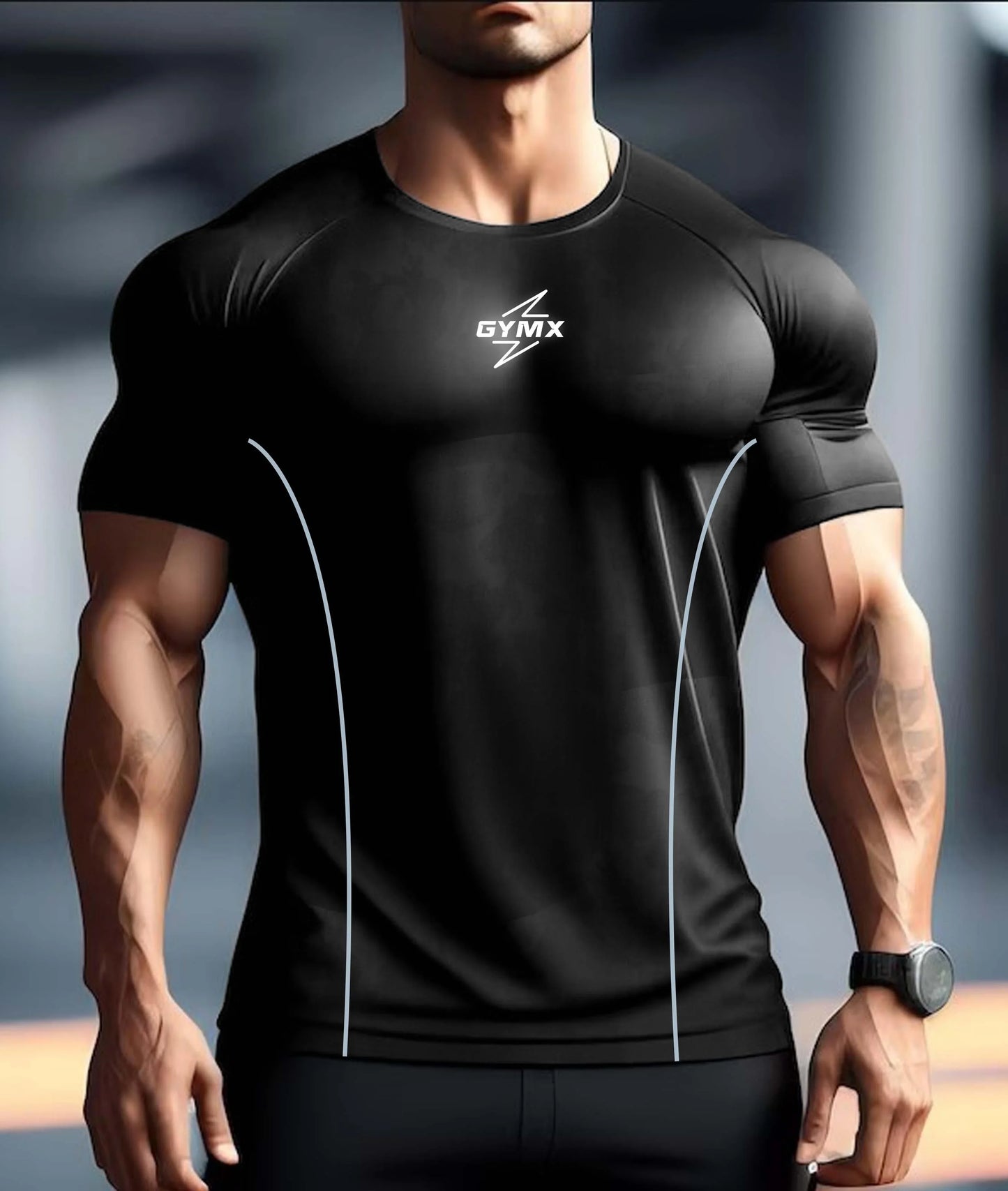 Jacquard Pro GymX Tee: Dark Black - Sale - GymX