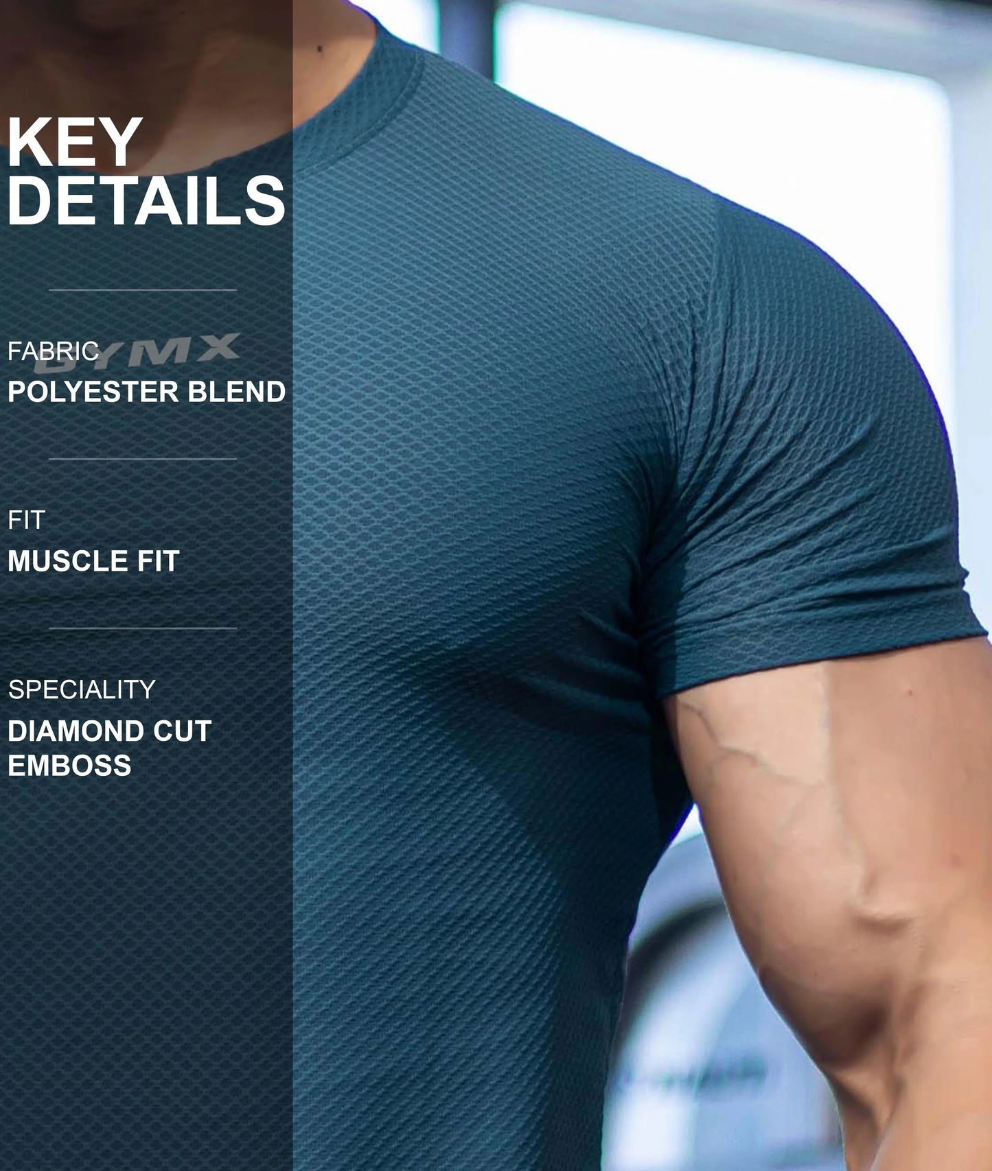 Diamond Cut GymX Tee: Aqua Blue - GymX