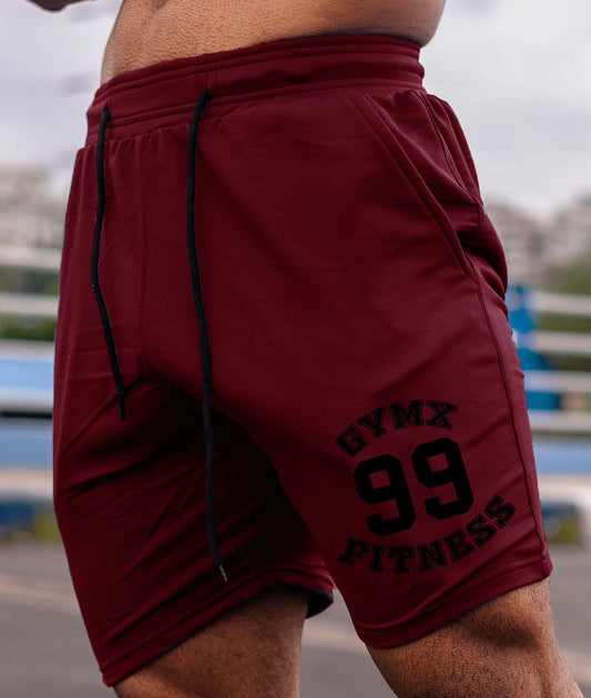 Oversized GymX Maroon Shorts: GymX 99 Fitness - GymX