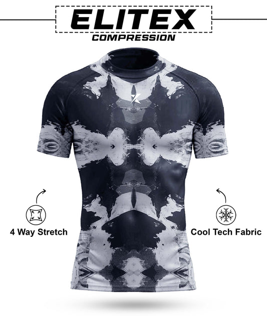 Elitex GymX Compression Tee: Moonrock Grey-Sale
