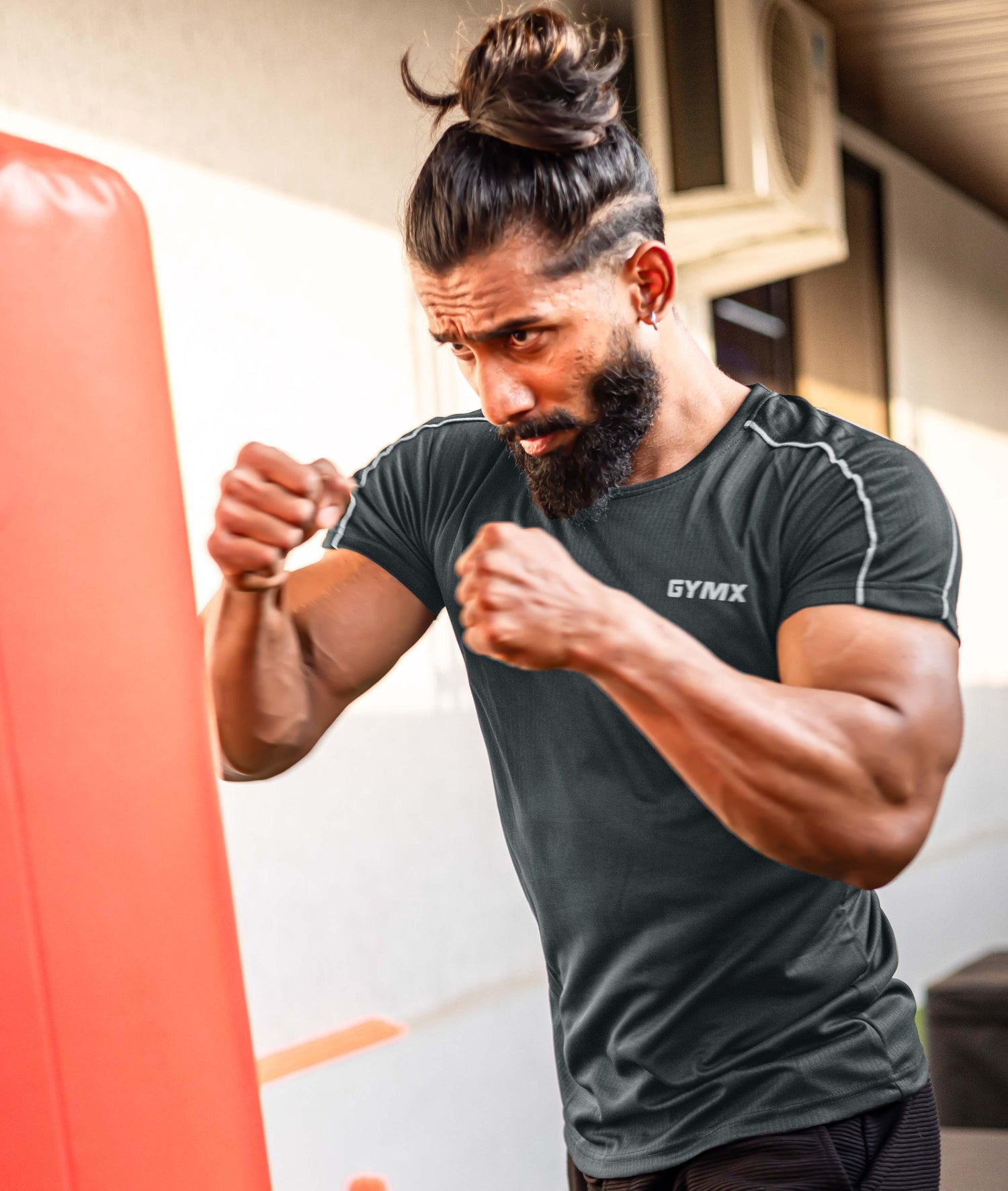 Active Air Checks GymX Tee: Dark Grey - GymX