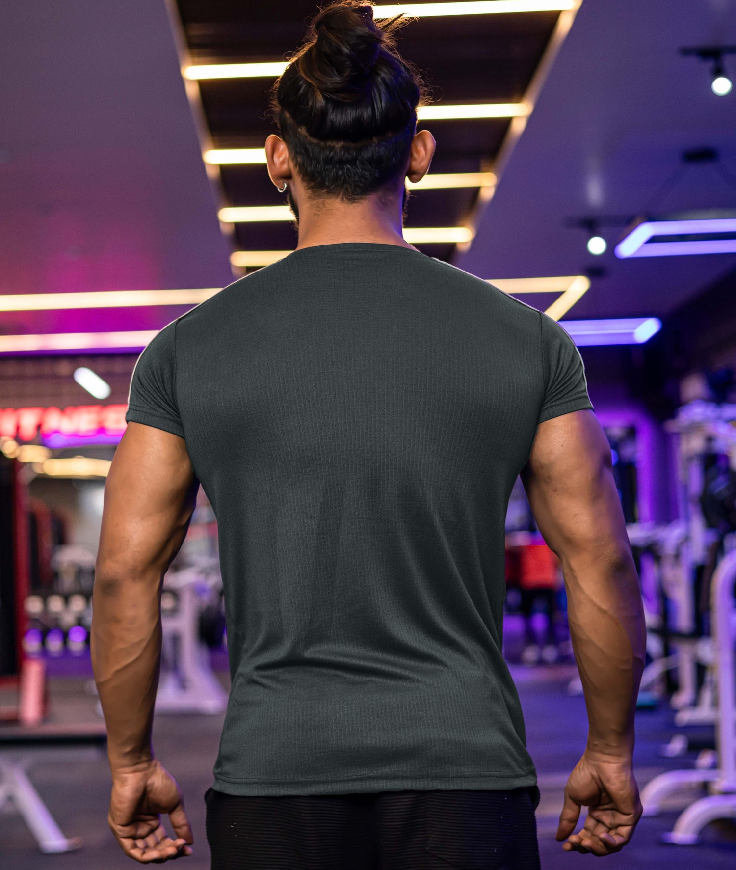 Active Air Checks GymX Tee: Dark Grey - GymX