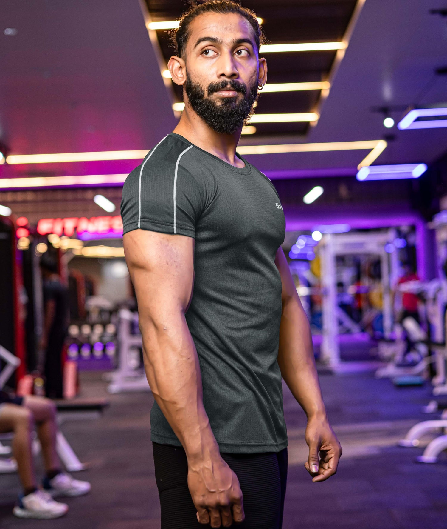 Active Air Checks GymX Tee: Dark Grey - GymX