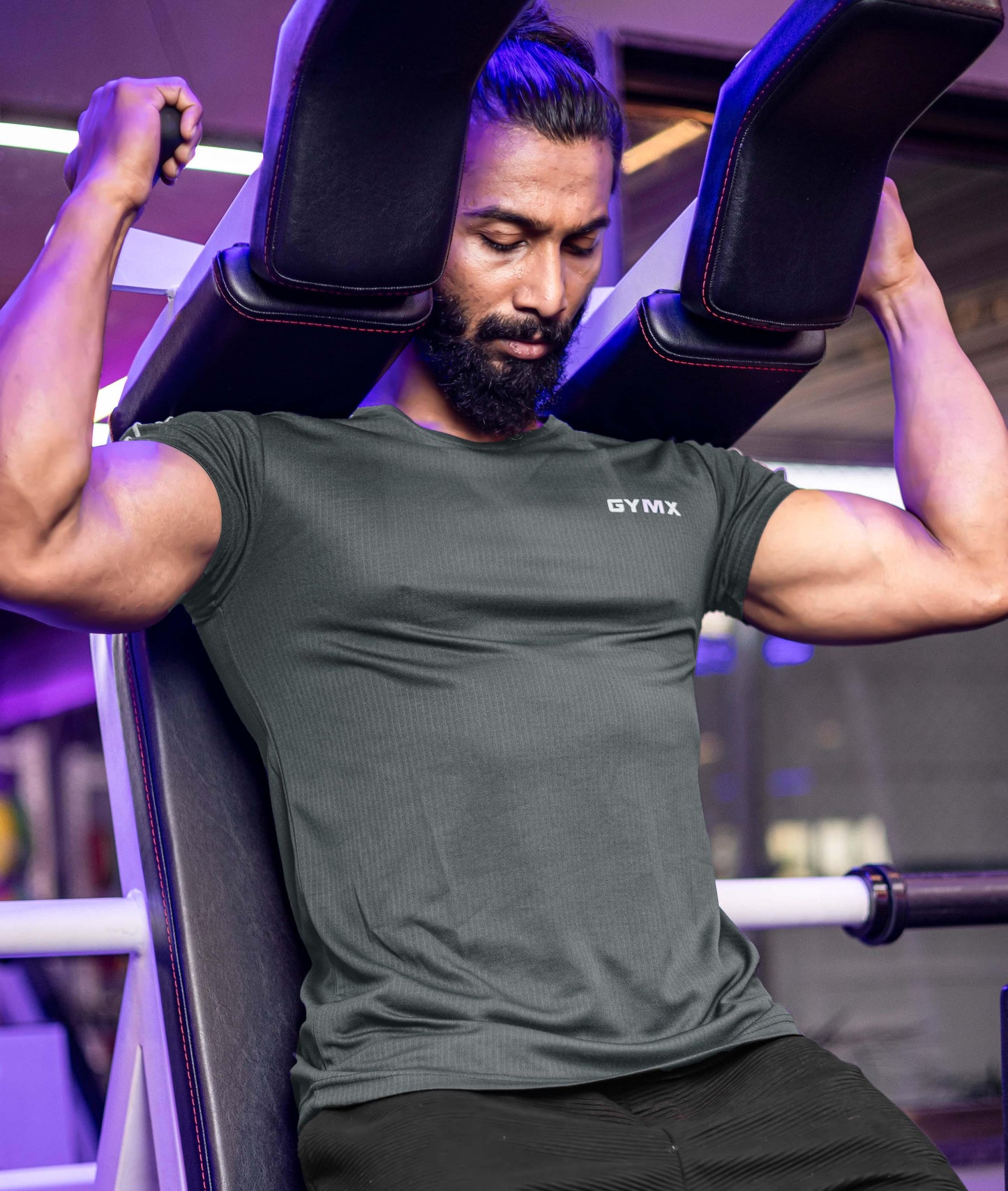 Active Air Checks GymX Tee: Dark Grey - GymX