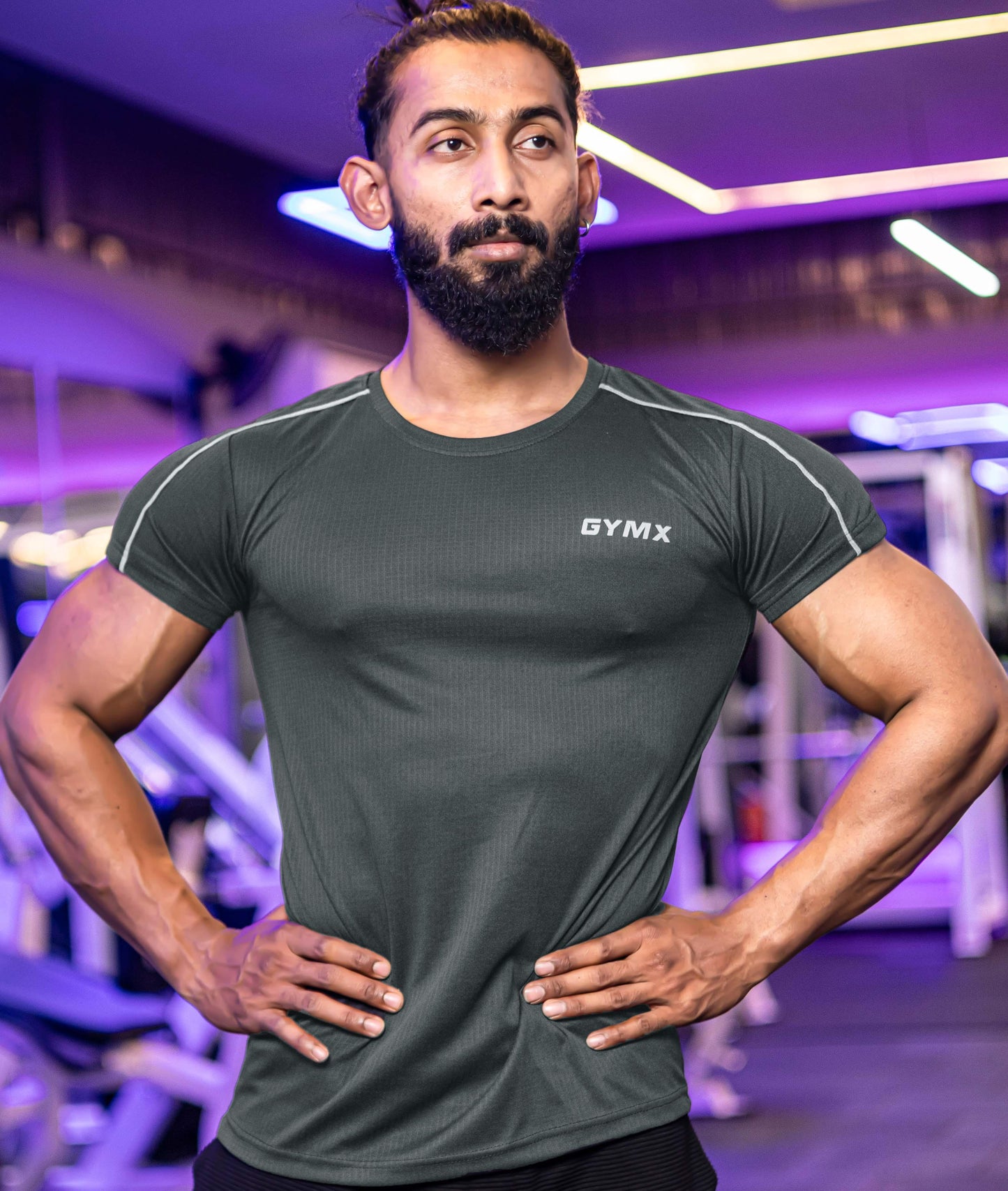 Active Air Checks GymX Tee: Dark Grey - GymX