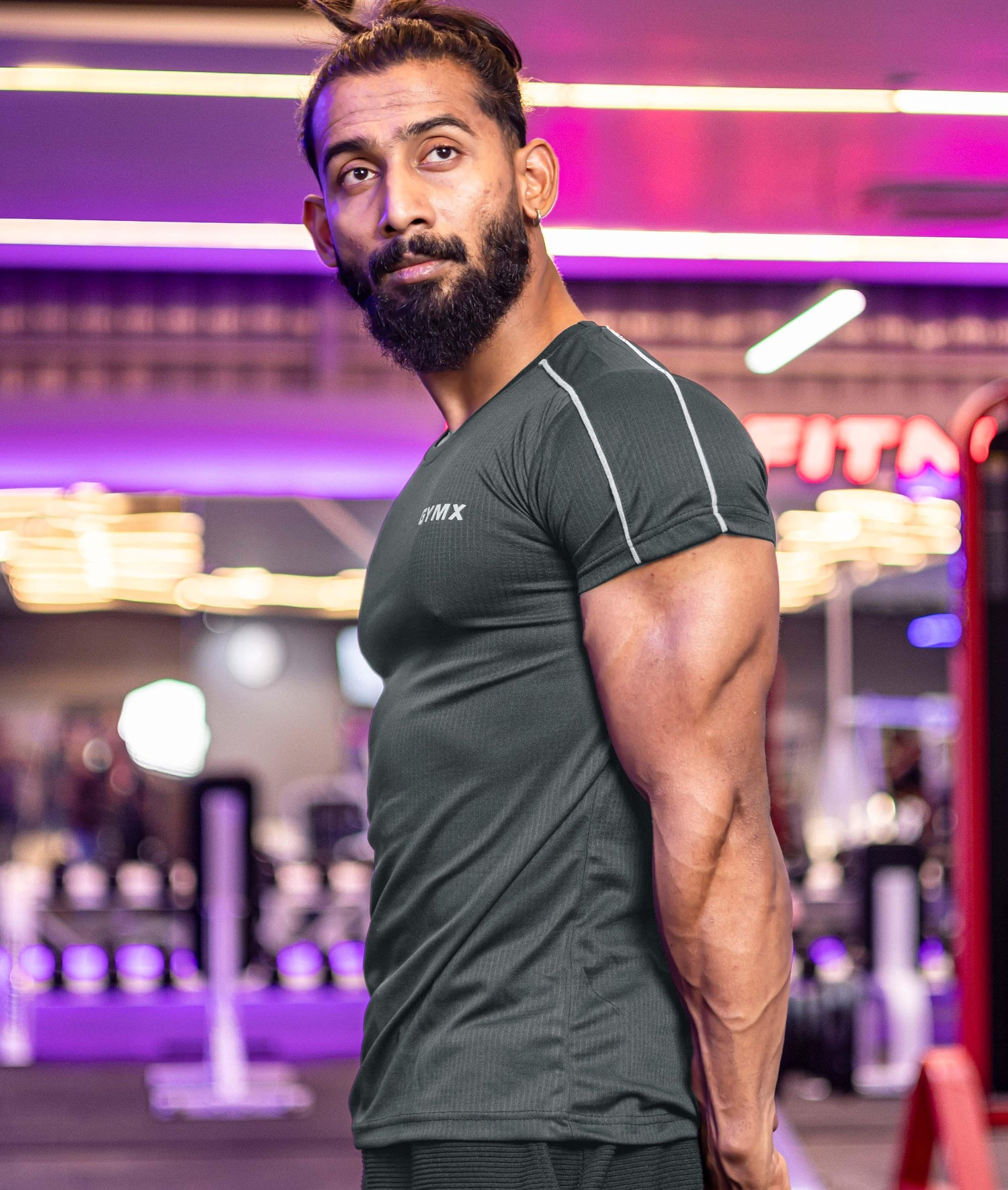 Active Air Checks GymX Tee: Dark Grey - GymX