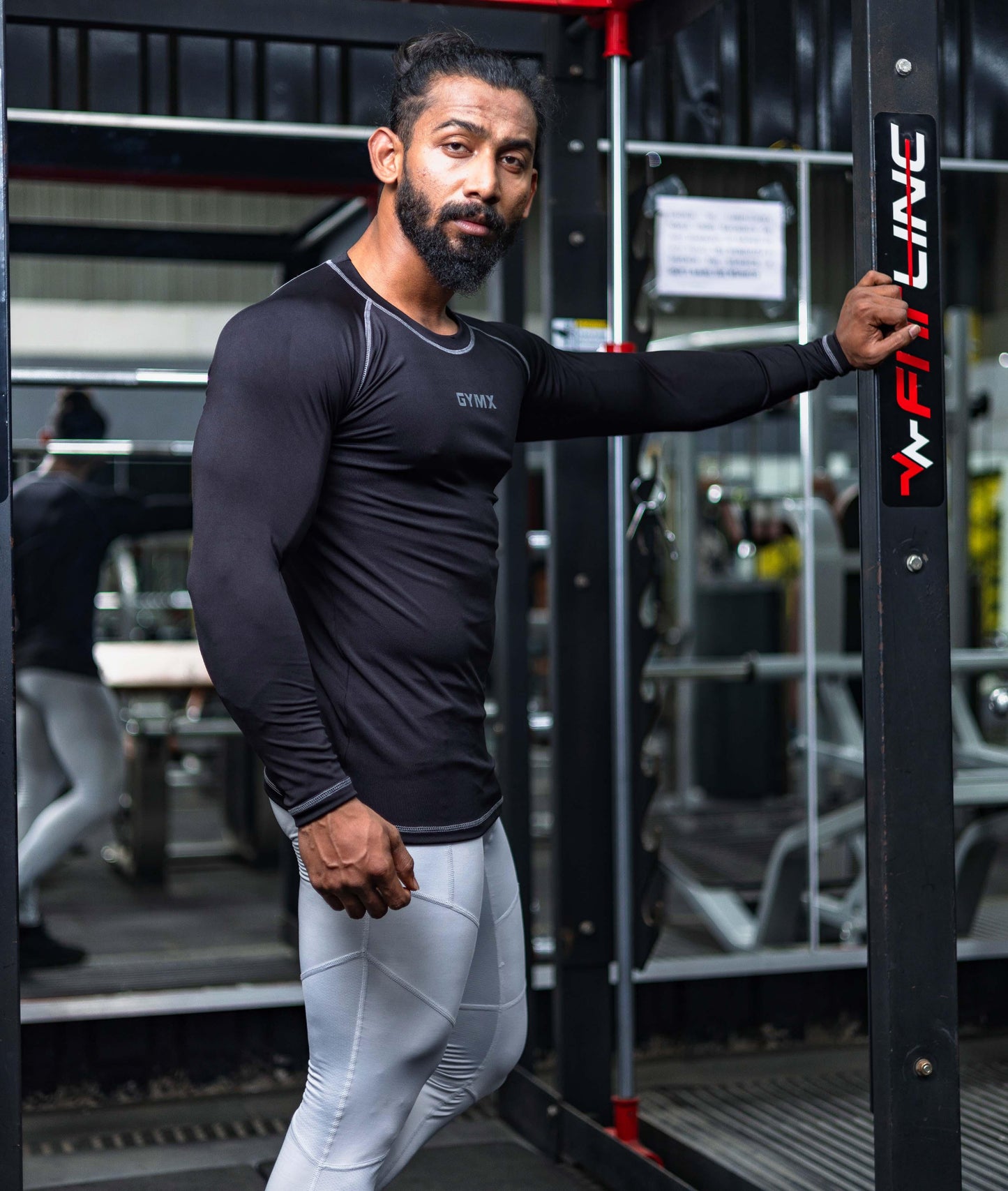 Compression GymX Full Sleeve Tee: Black