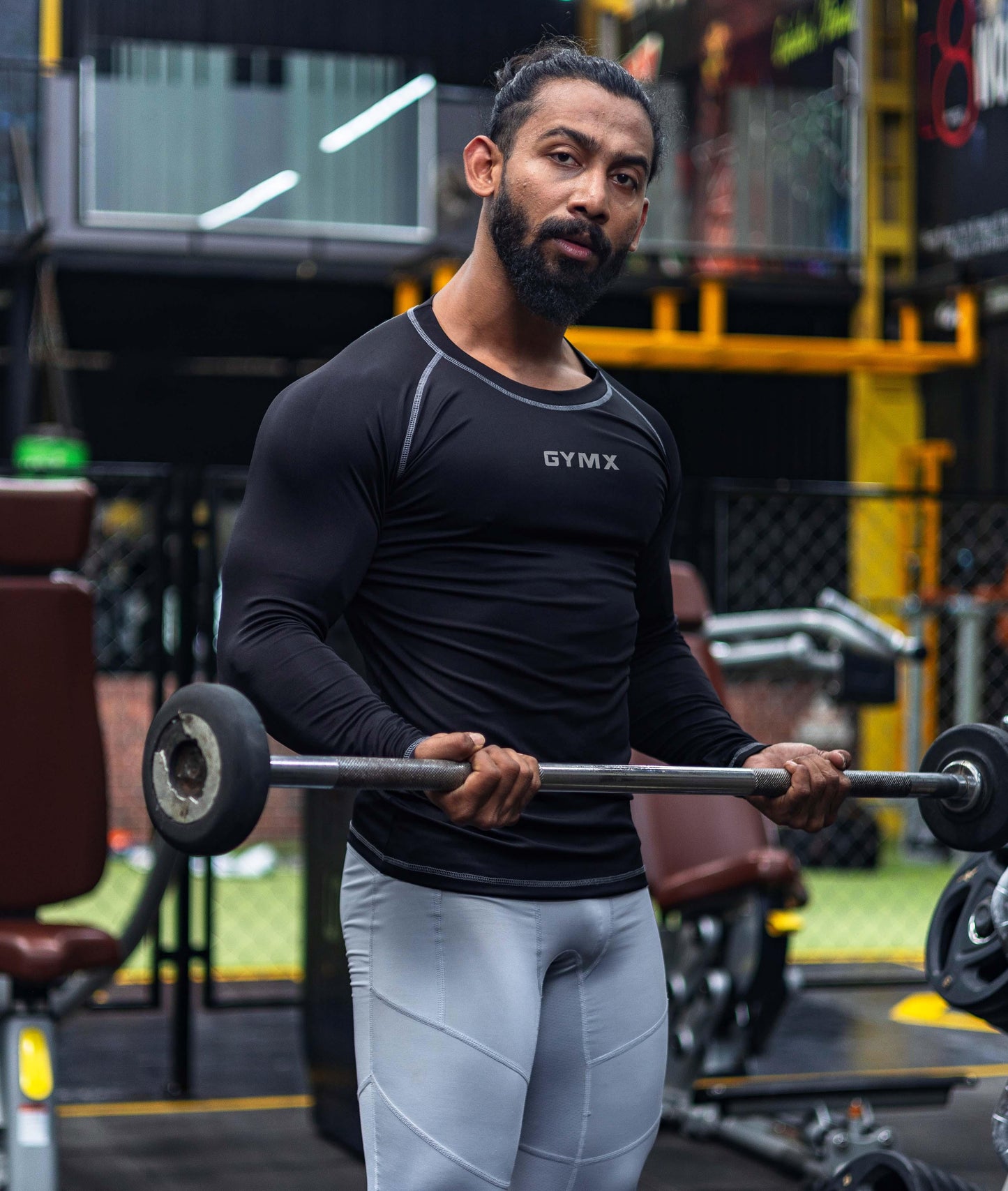 Compression GymX Full Sleeve Tee: Black
