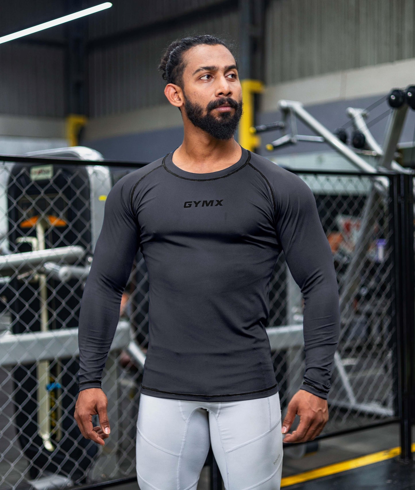 Compression GymX Full Sleeve Tee: Carbon Grey - GymX