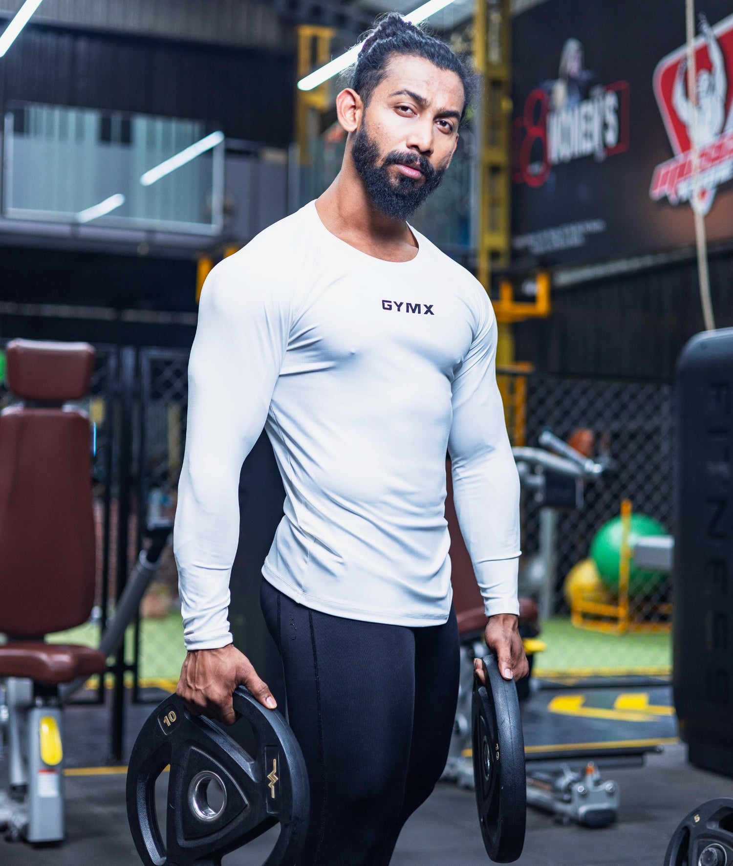 Compression GymX Full SleeveTee: Perfect White - GymX