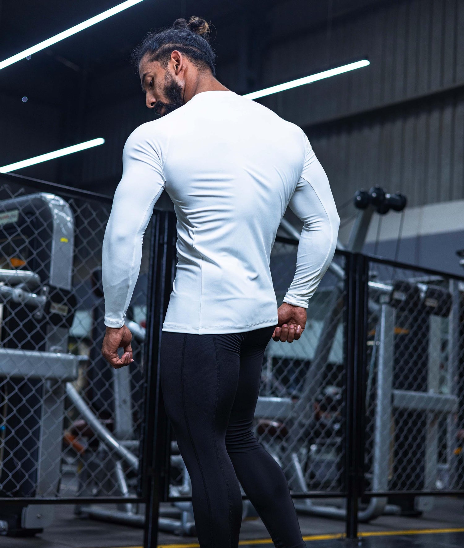 Compression GymX Full SleeveTee: Perfect White - GymX