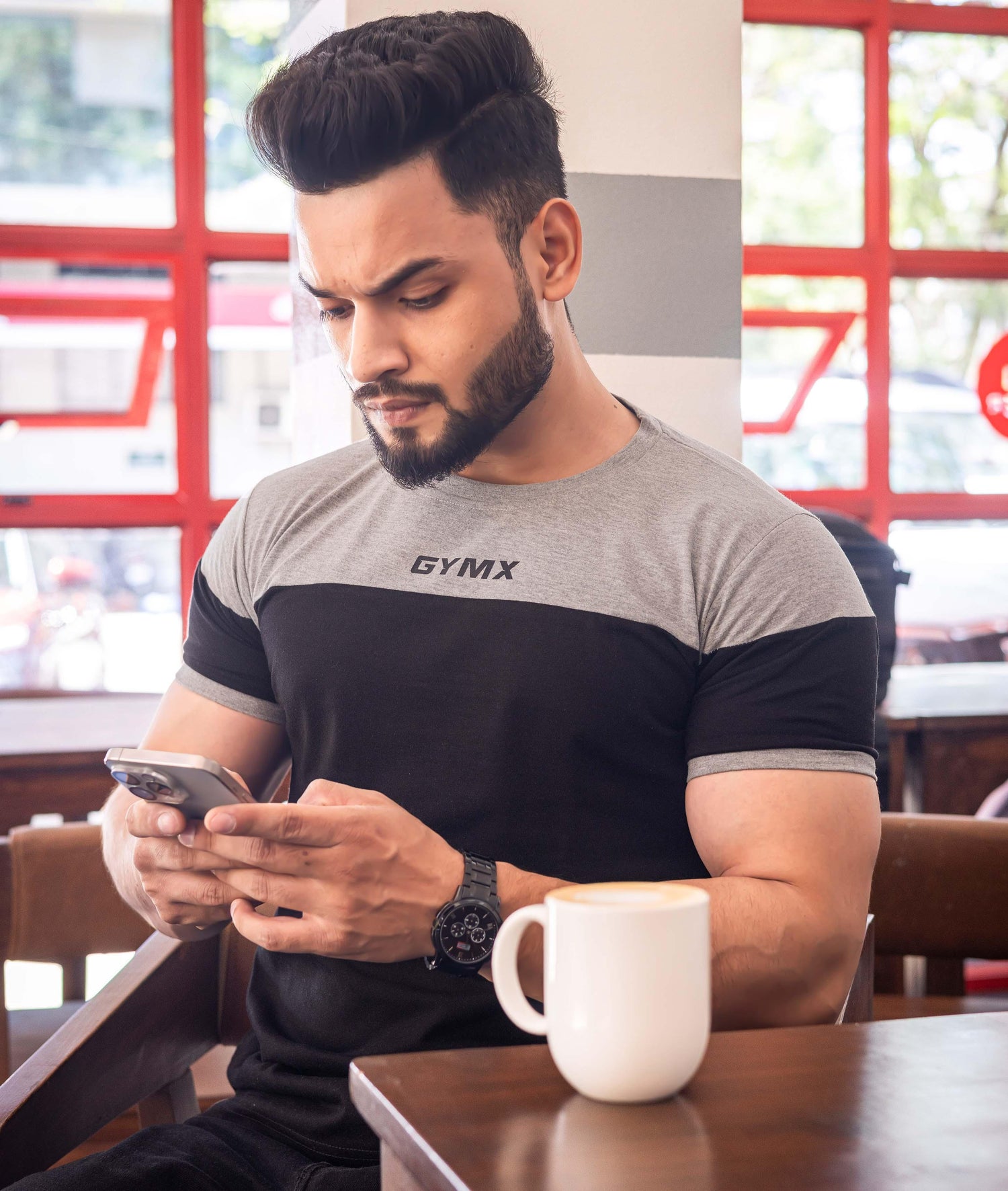 Lifestyle GymX Tee: Grey & Black - GymX