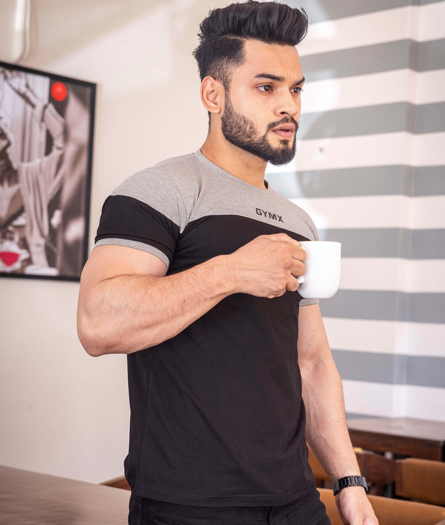 Lifestyle GymX Tee: Grey & Black - GymX