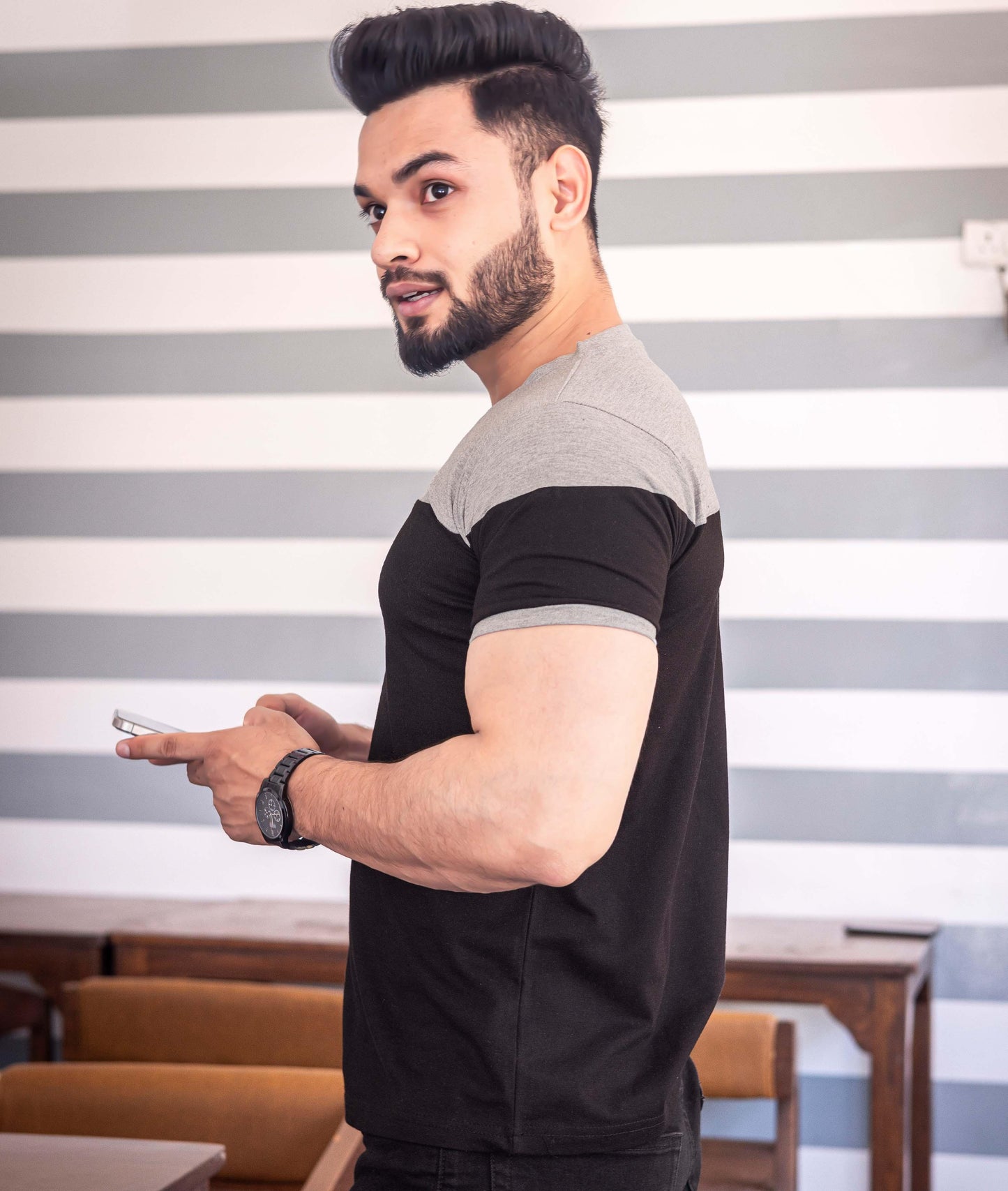 Lifestyle GymX Tee: Grey & Black - GymX