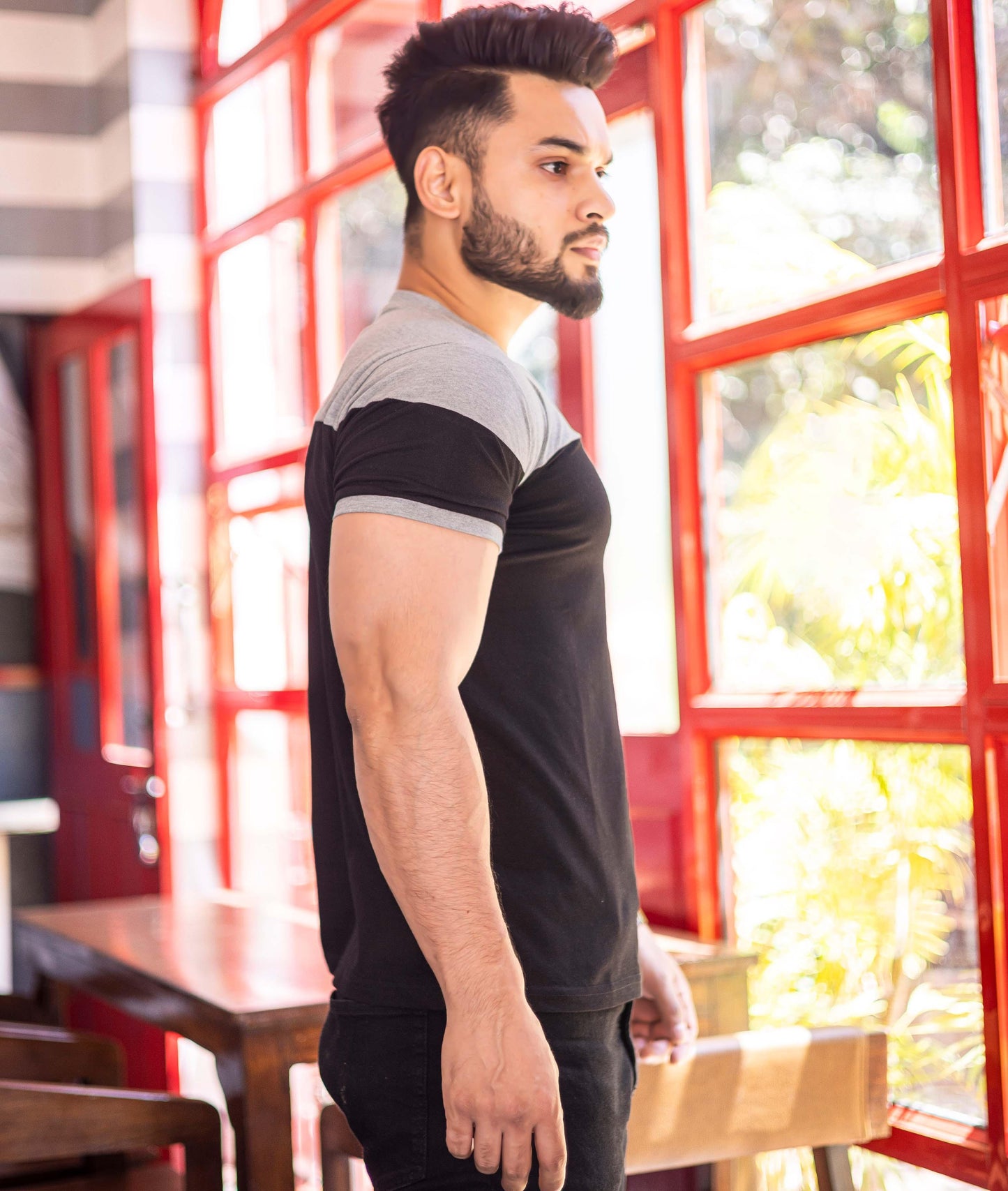 Lifestyle GymX Tee: Grey & Black - GymX