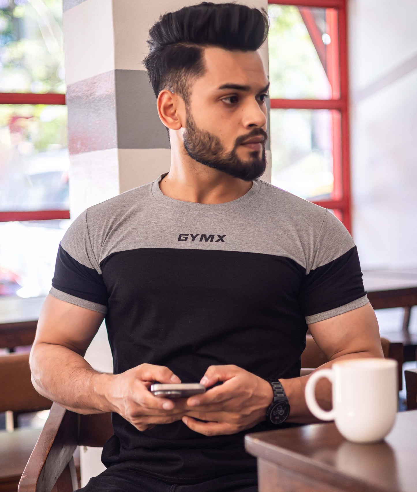 Lifestyle GymX Tee: Grey & Black - GymX