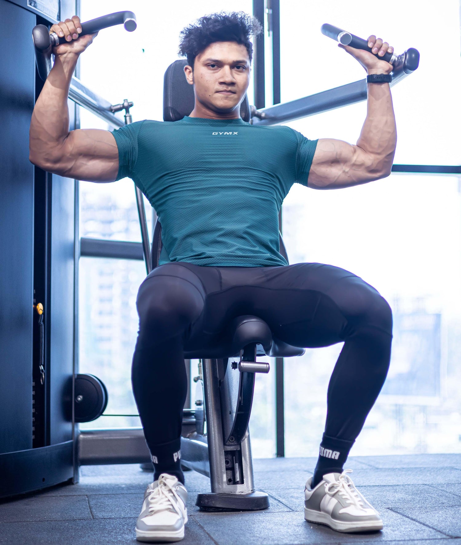 Diamond Cut GymX Tee: Aqua Blue - GymX