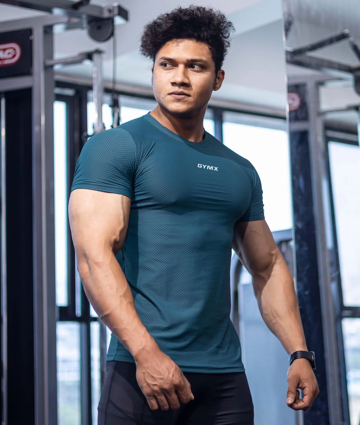 Diamond Cut GymX Tee: Aqua Blue - GymX