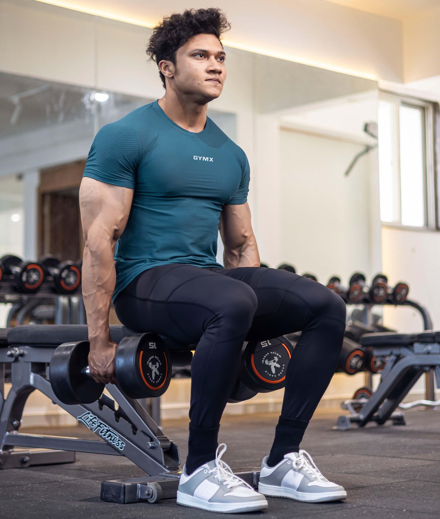 Diamond Cut GymX Tee: Aqua Blue - GymX