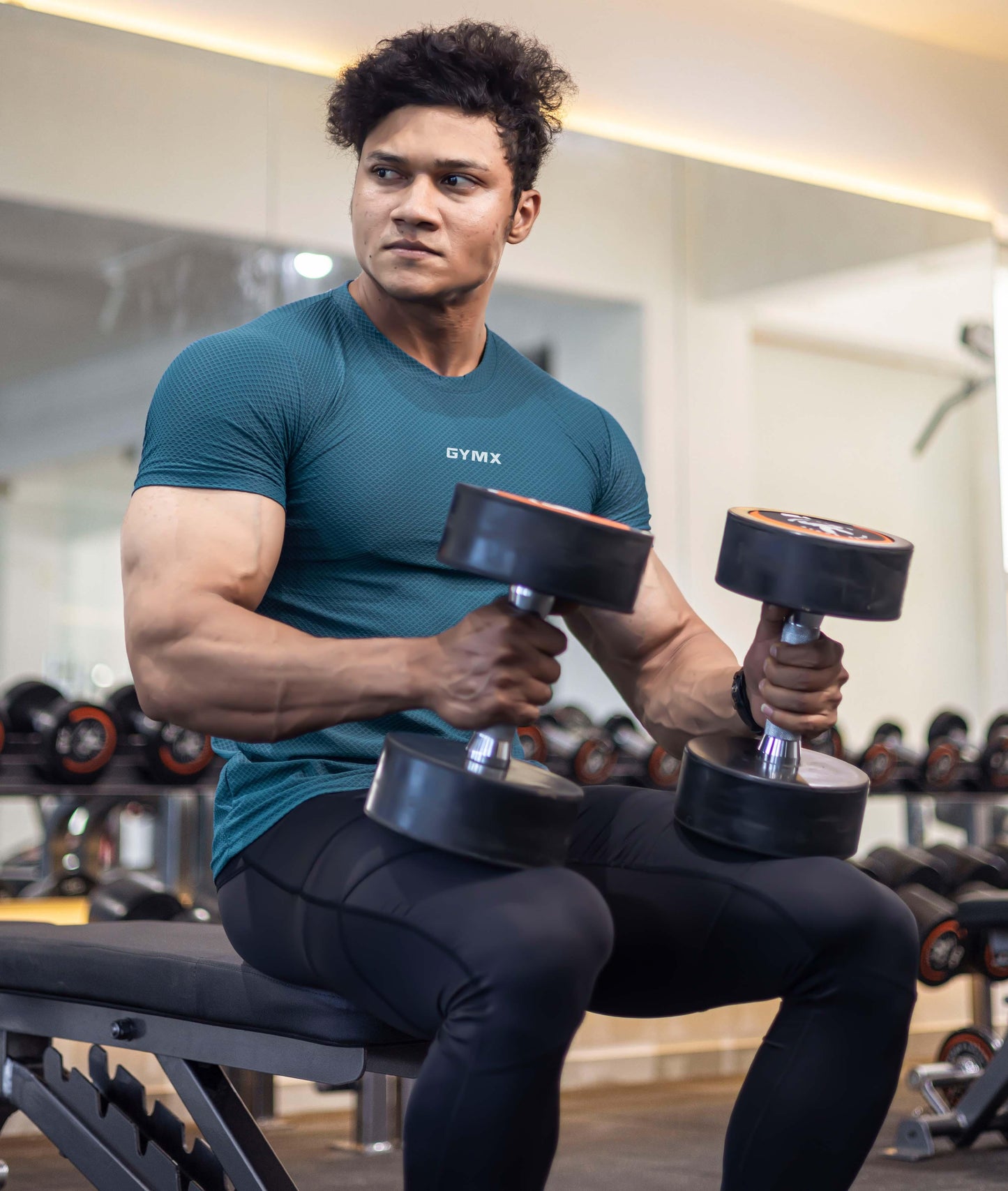 Diamond Cut GymX Tee: Aqua Blue - GymX