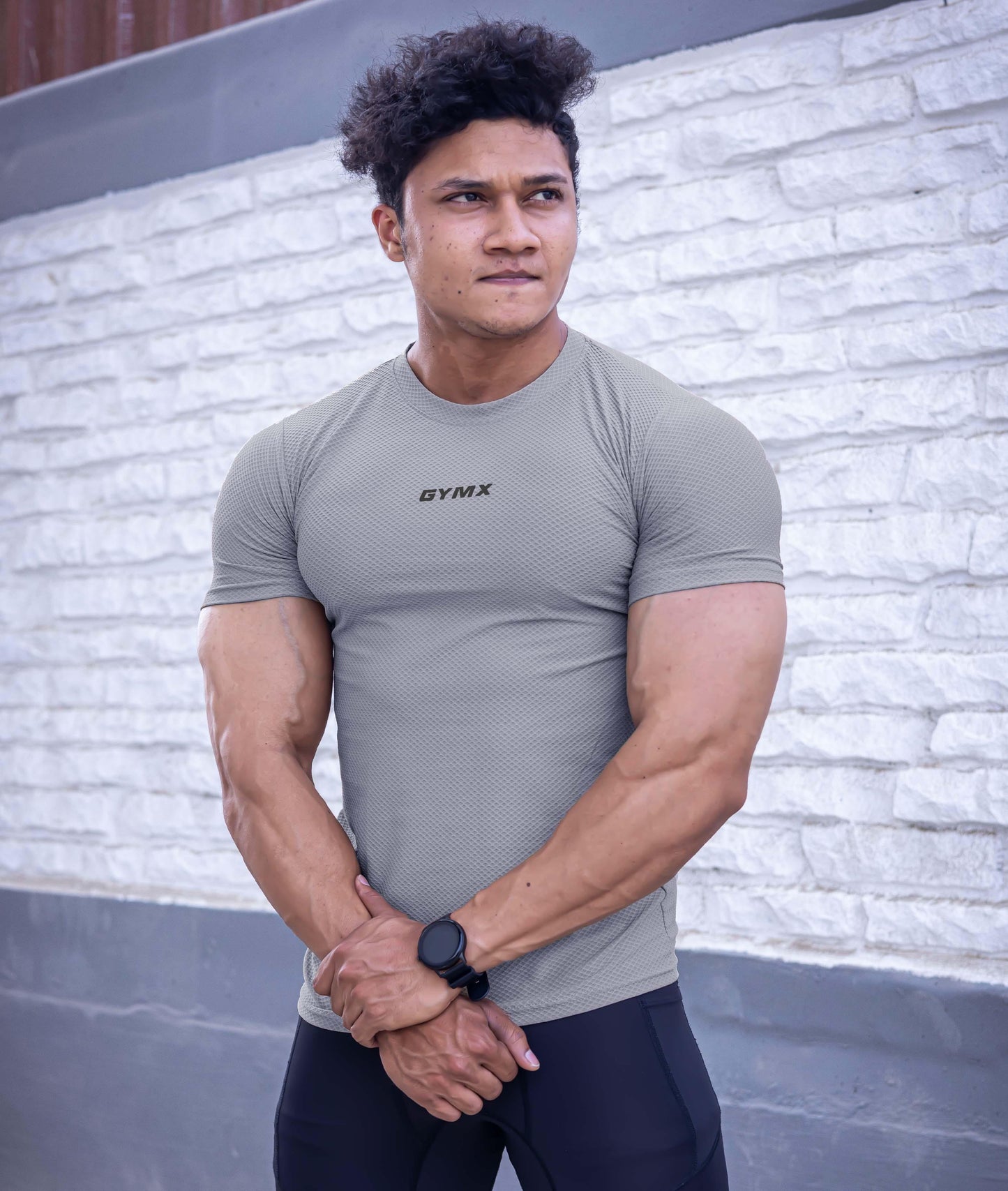 Diamond Cut GymX Tee: Heather Grey - GymX