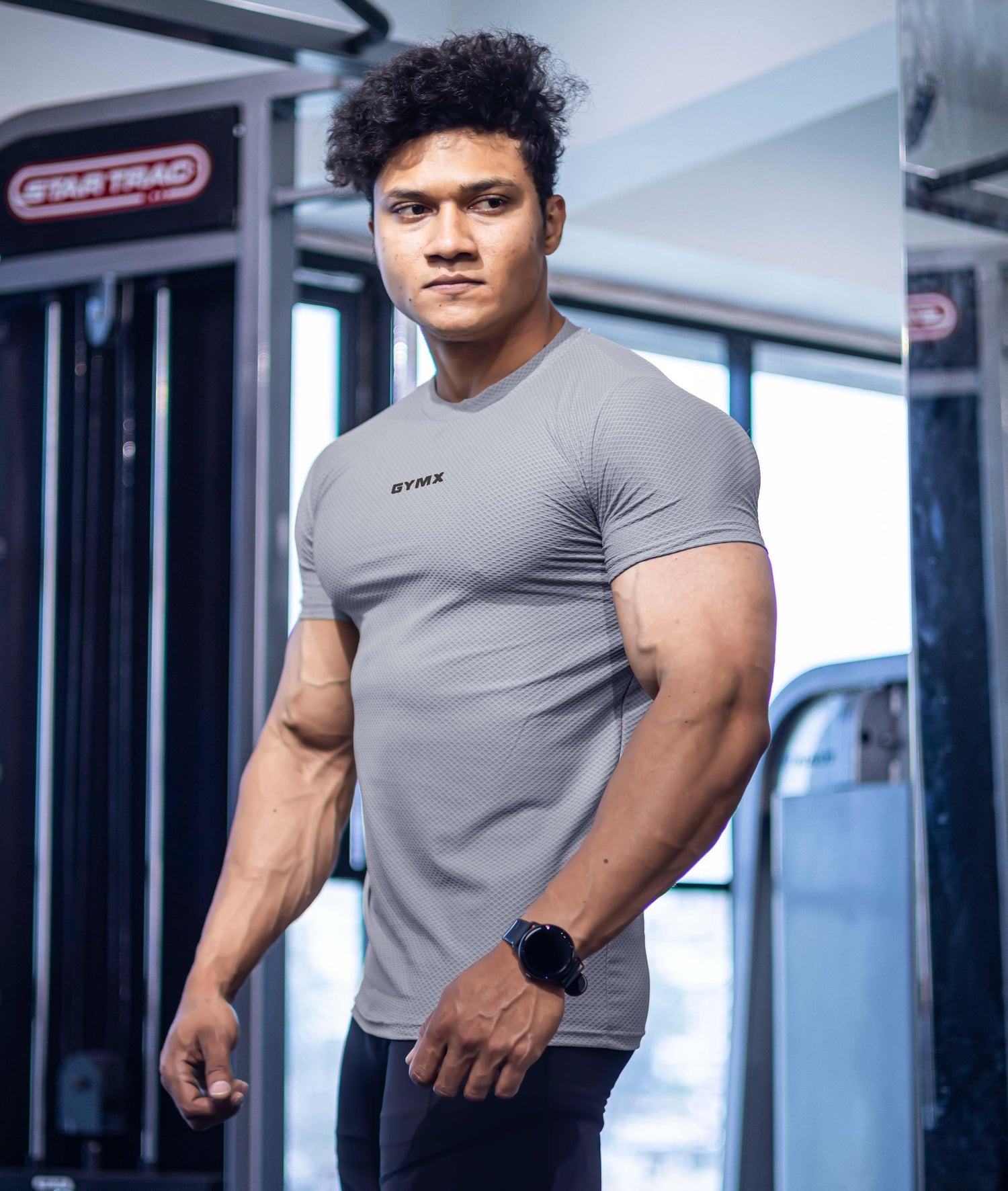 Diamond Cut GymX Tee: Heather Grey - GymX