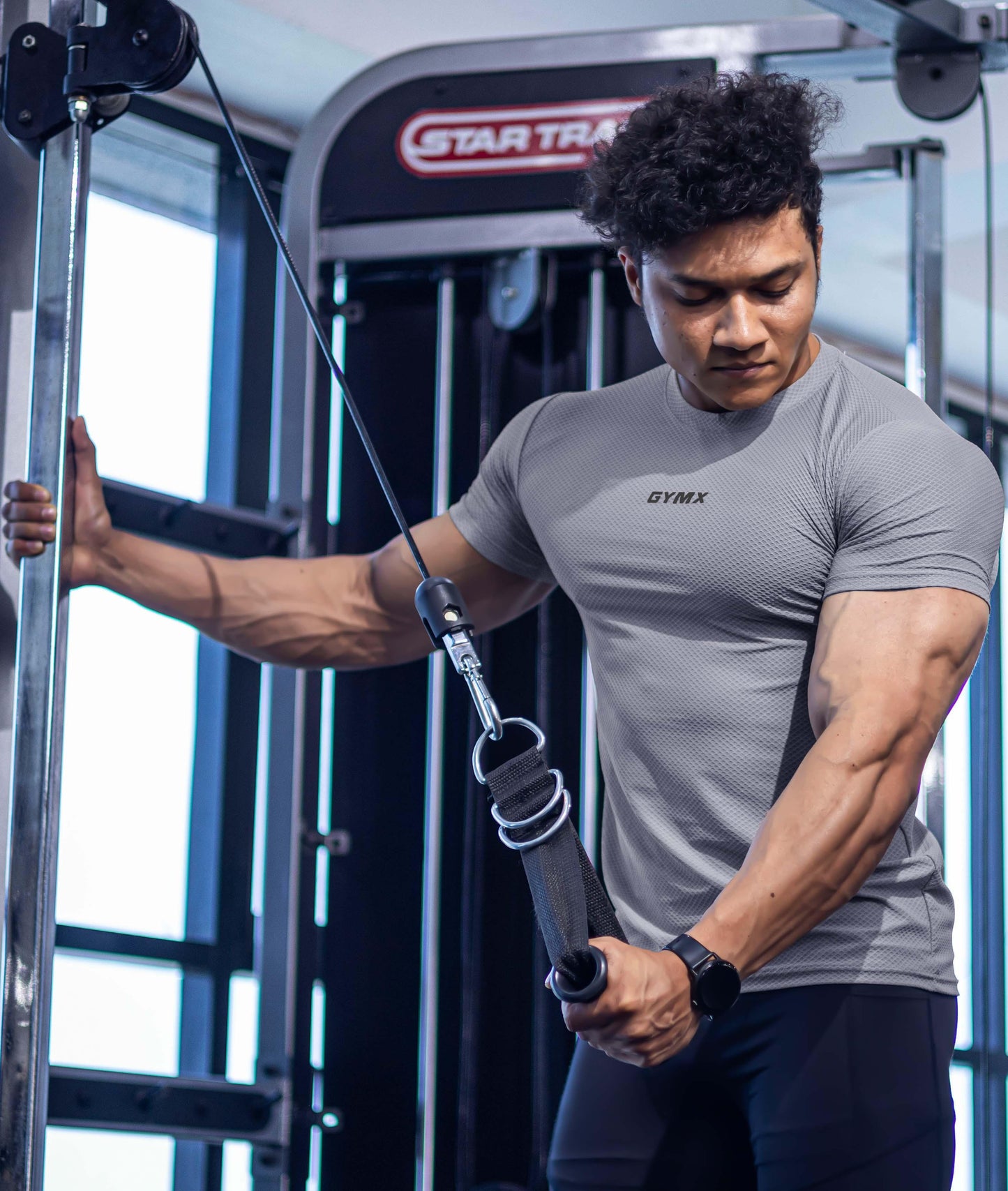 Diamond Cut GymX Tee: Heather Grey - GymX