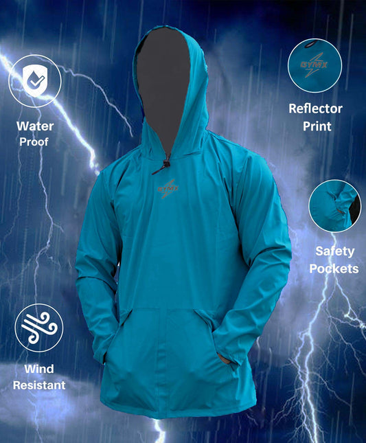 Storm Waterproof Jacket 2.0- Sea Blue (with rainproof phone pockets)