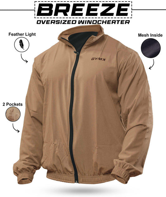 Cider Brown GymX Breeze Summer Windcheater