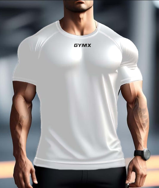 Compression GymX Tee: Frost White - GymX