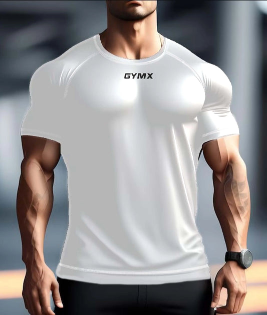 Compression GymX Tee: Frost White - GymX