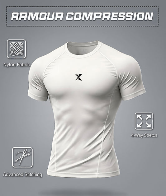 Armour Compression Tees: Frost White (Nylon)