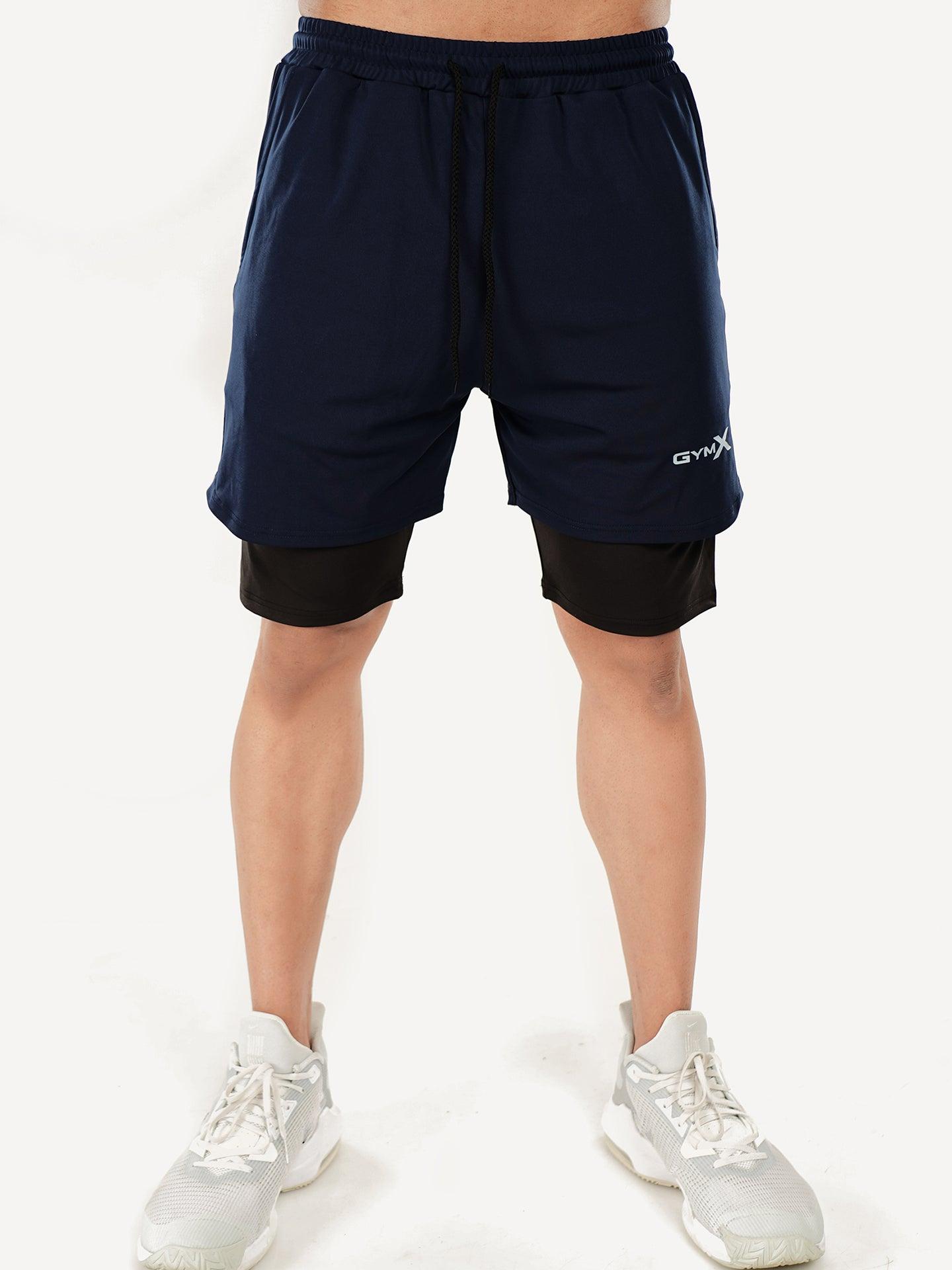 2-in-1 Shorts with phone pocket: Sublime Blue- Sale - GymX