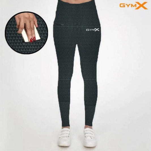 GymX Ladies Dark Grey Pattern Leggings - Sale