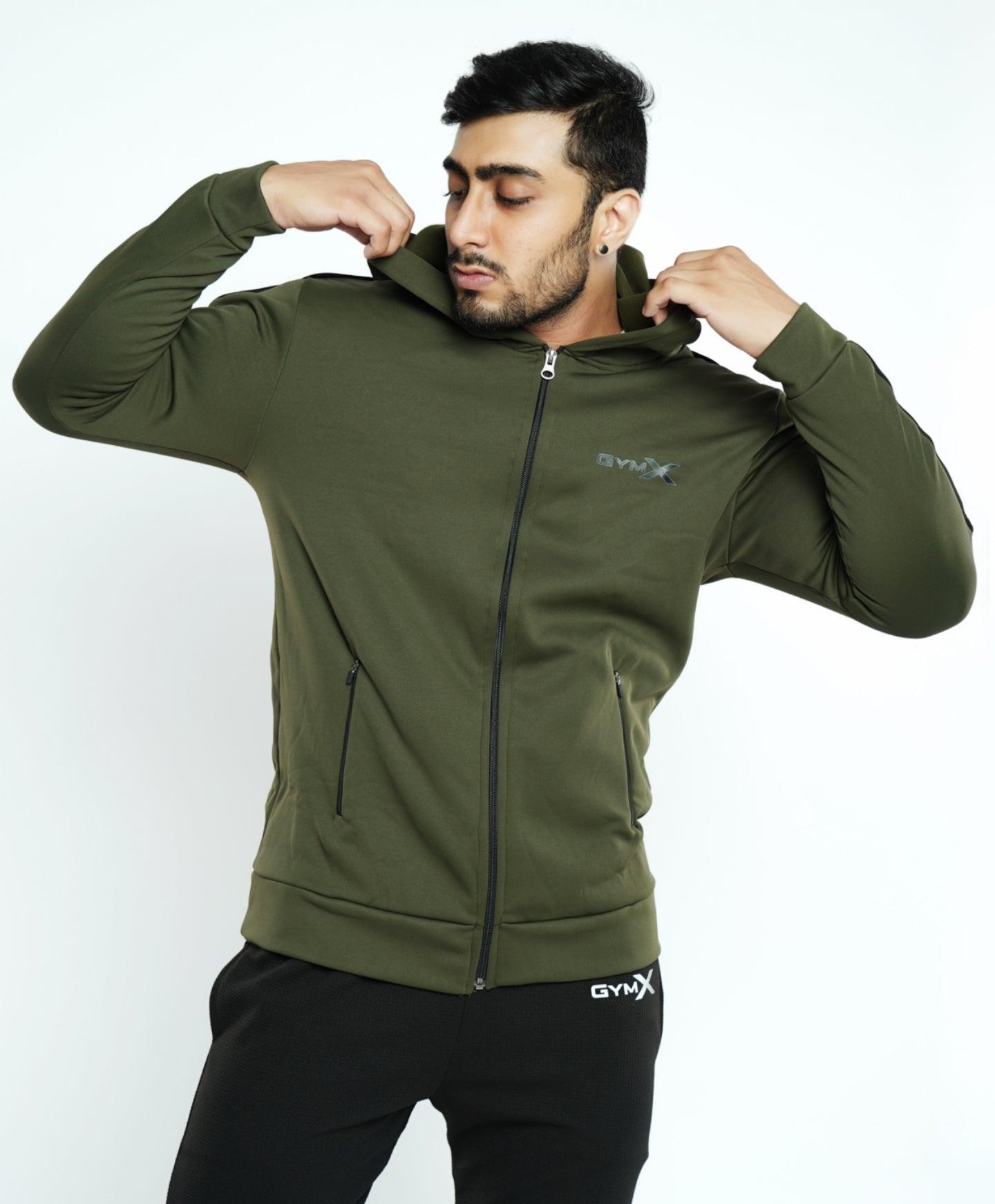Fleece Tech Hoodie- Olive Green - Sale - GymX